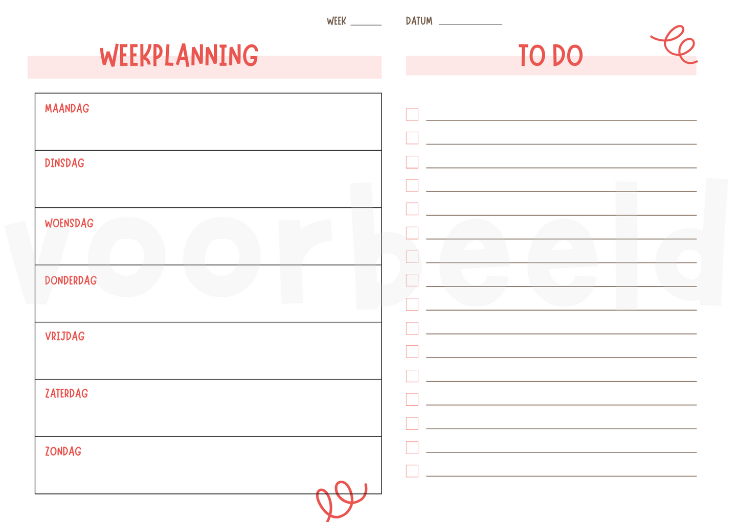 Planner Pack (4 pagina's)