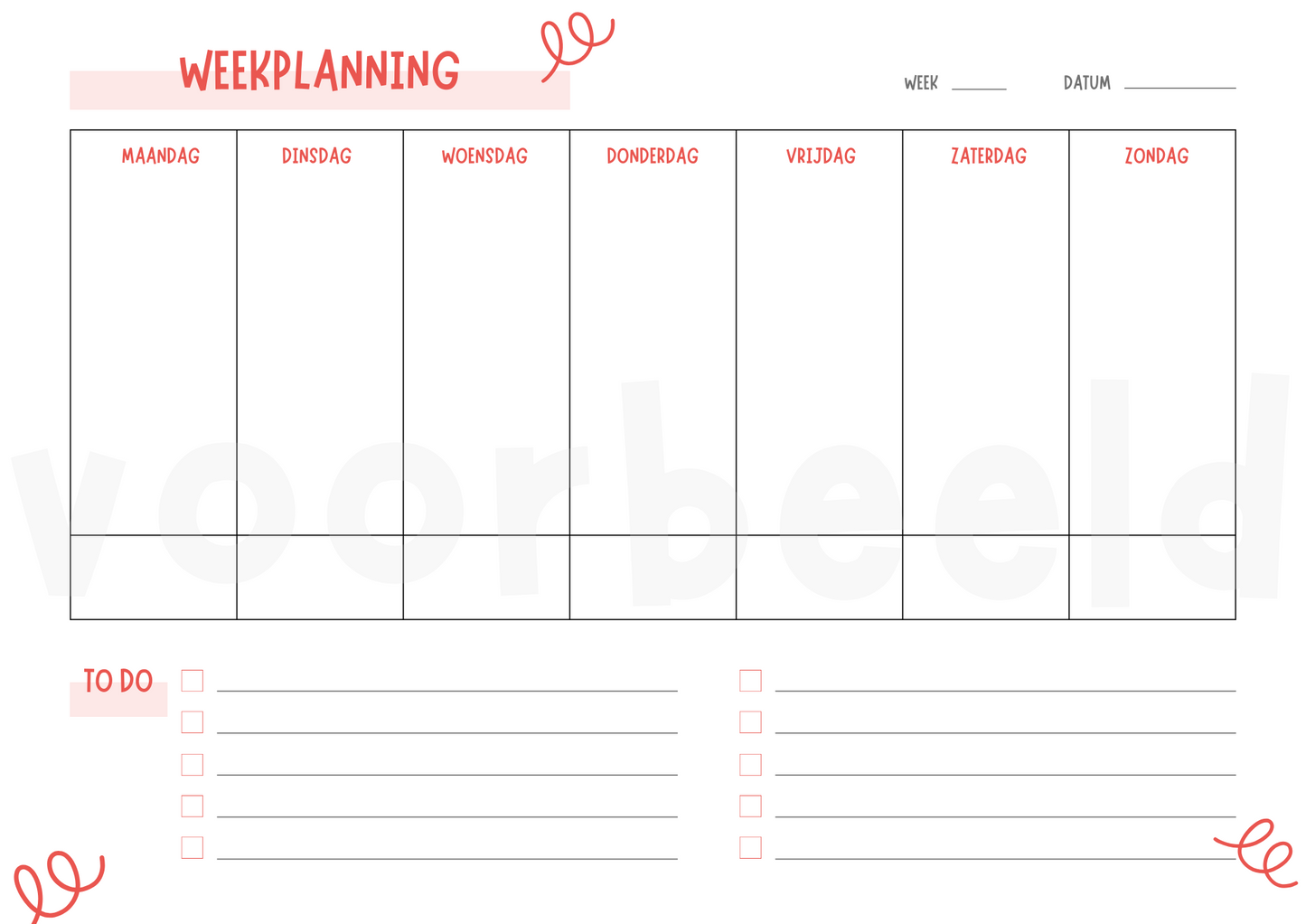 Planner Pack (4 pagina's)