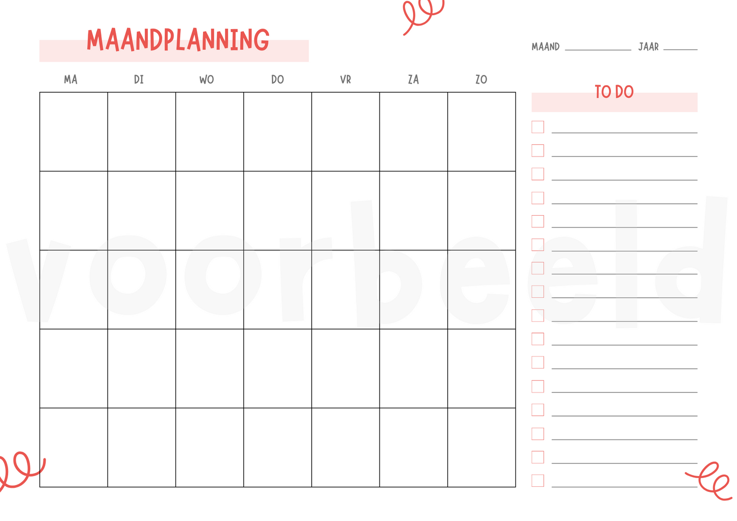 Planner Pack (4 pagina's)