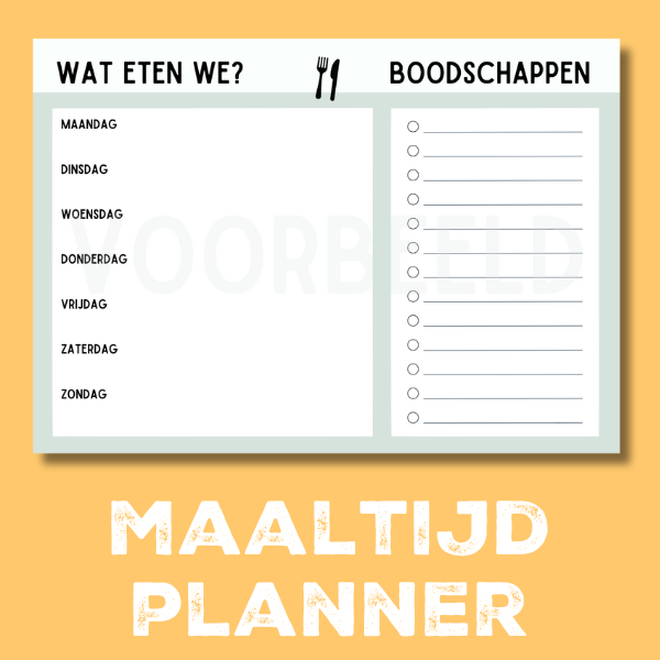 Maaltijdplanner 'wat eten we?' 01